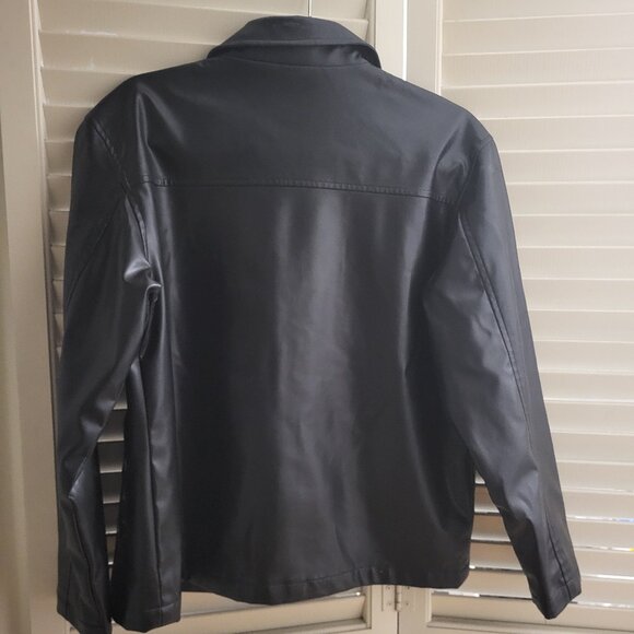 Penmans Black Vegan Leather Jacket Unisex Small - Picture 3 of 4